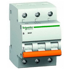 Автоматичний вимикач 6А 4,5kA 3 полюси тип C 11221 Домовик ВА63 Schneider Electric