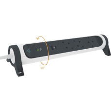 Подовжувач на 5 розеток 16A з USB A+C з УЗІП кабель 1,5м білий/чорний преміум 694510 Legrand