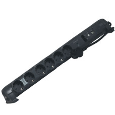 Подовжувач 694666 мультимедійний 6x2К+З 1,5м 2хRJ45 2хTV чорний Legrand