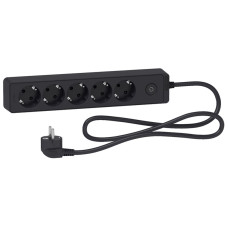 Подовжувач блочний Unica Extend ST9451B 5x2К+З 1,5м антрацит Schneider Electric